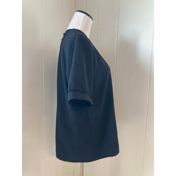 Kim Rogers Black Pin Tucked Pullover Blouse, Size  8 - Picture 2 of 6